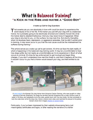 What is Balanced Training